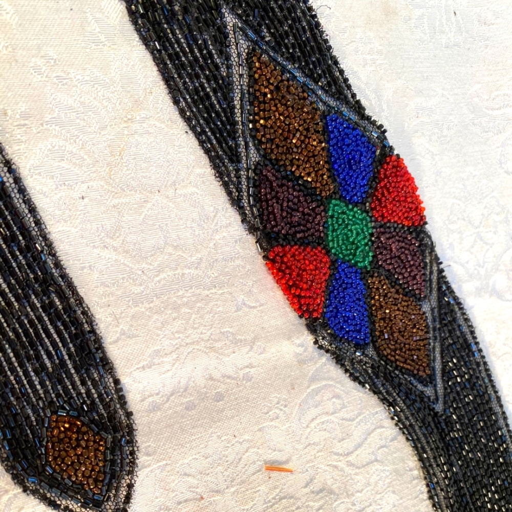 vintage beaded neck ties art deco